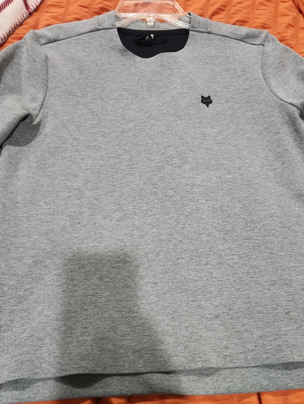 Fox Gray Crewneck Sweatshirt with Small Black Fox Emblem